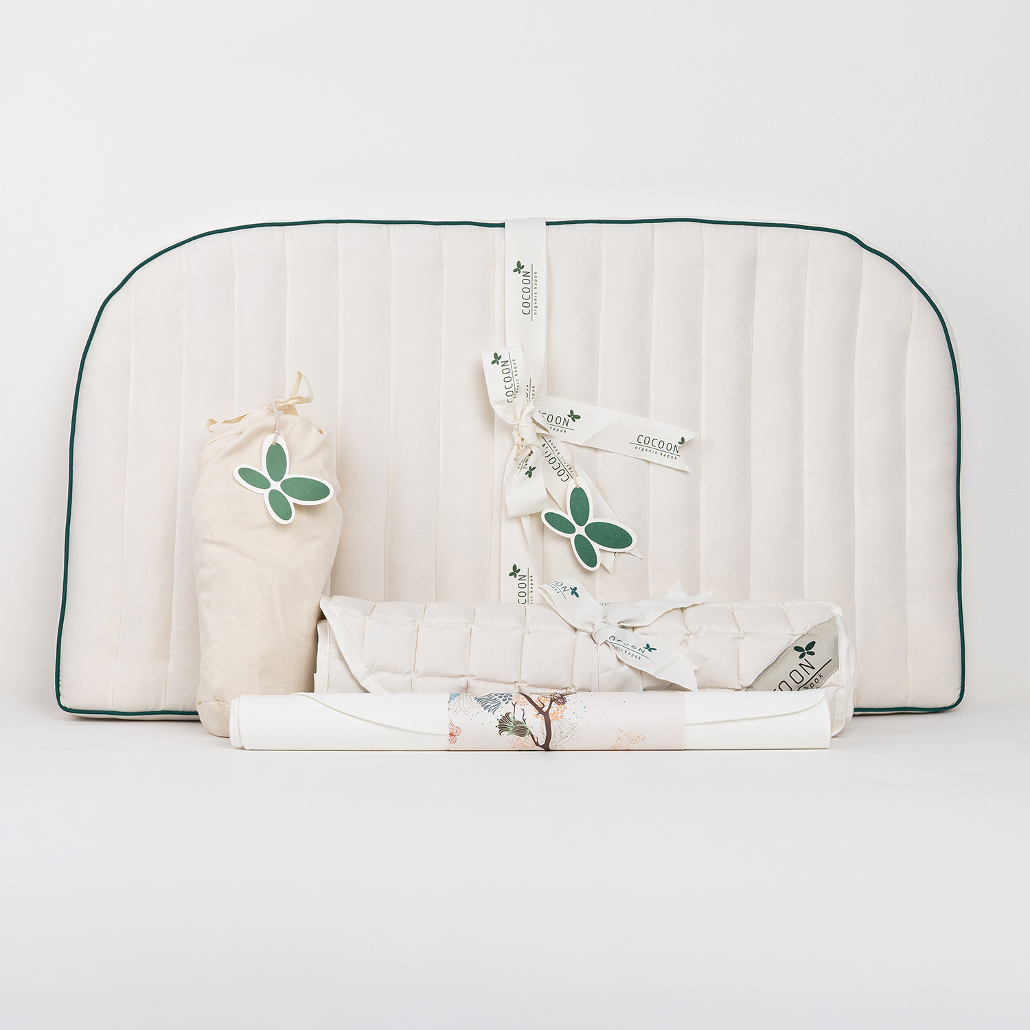 LUX startpakke til Babybay Maxi & Boxspring | Indeholder 1 x Lux kapok madras, 1 x kapok rullemadras, 1 x vådliggerlagen & 2 x stræklagner - Cocoon 