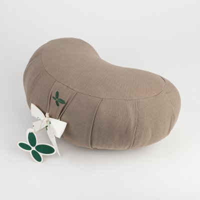 Kapok Zafu Crescent Meditation Pillow - Cool Grey