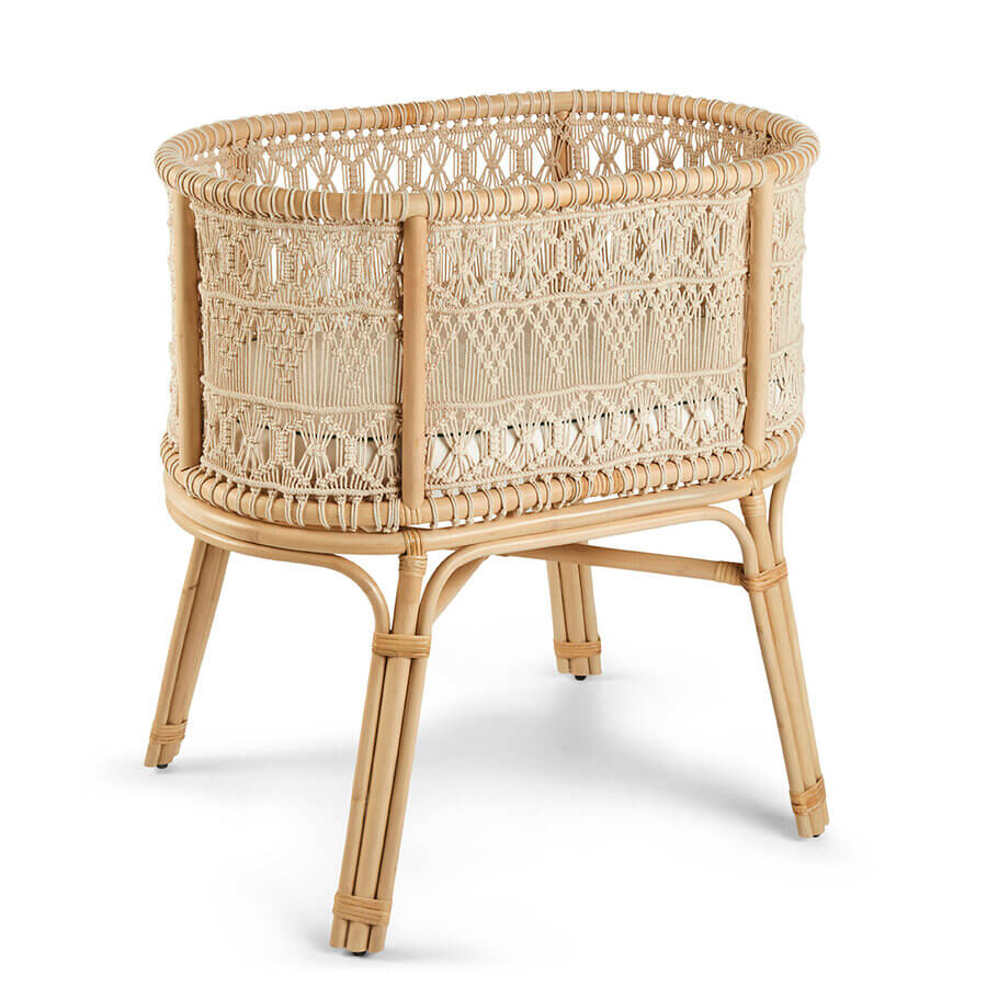Rose - Rattanvugge m. Macramé - Cocoon Company