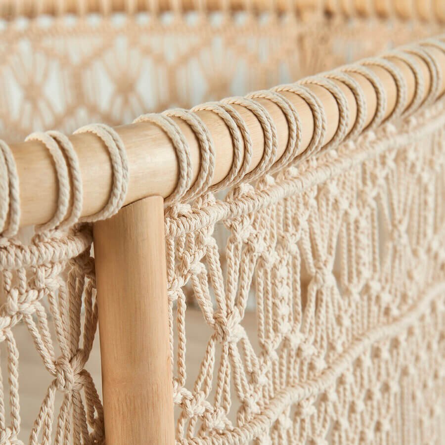 Rose - Rattanvugge m. Macram&eacute;
